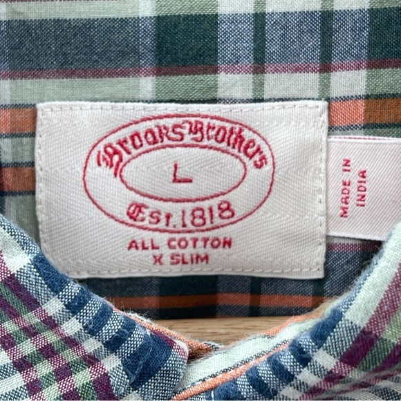 Brooks Brothers Retro Collared Short Sleeve Plaid Button Down Size Large - Picture 7 of 7